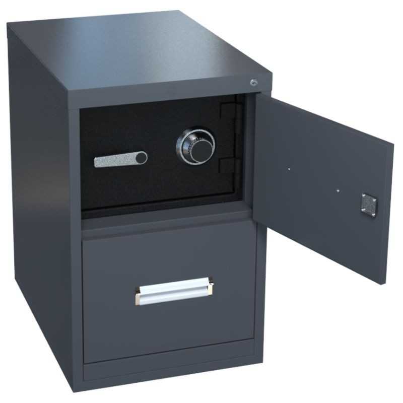 archivero vertical metalico 2 gavetas con caja fuerte