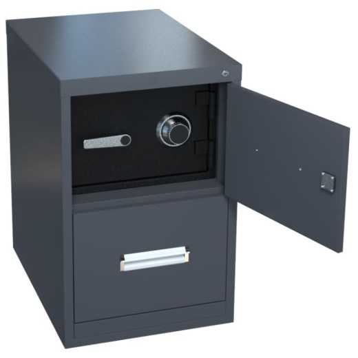 archivero vertical metalico 2 gavetas con caja fuerte