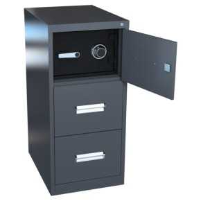 Archivero Metalico con Caja Fuerte Vertical de 3 Gavetas ACF-3