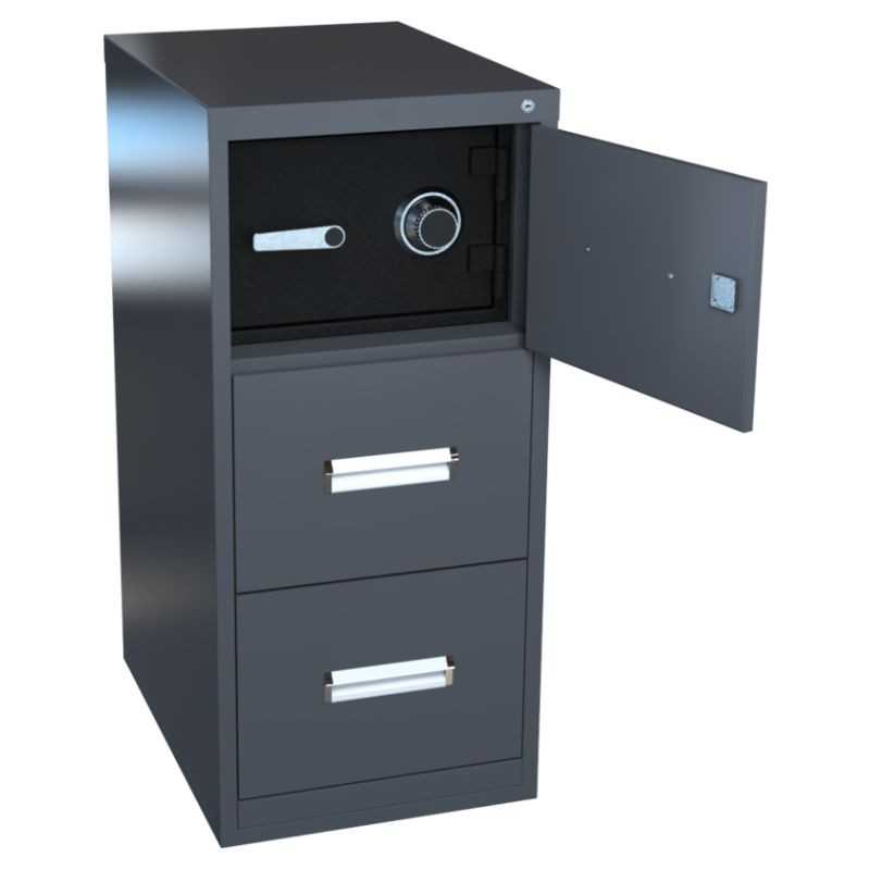 Archivero Metalico con Caja Fuerte Vertical de 3 Gavetas ACF-3