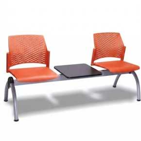 Banca de Espera con Mesa Rewind 3 plazas RE-573M-N